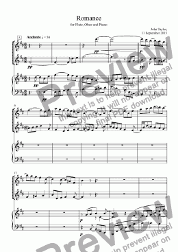 page one of Romance for Flute, Oboe and Piano