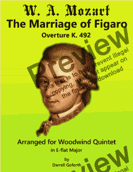 page one of Mozart: The Marriage of Figaro Overture in E-flat Major