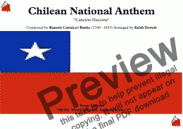 page one of Chilean National Anthem (Canción Nacional) for Brass Quintet (MFAO World National Anthem Series)