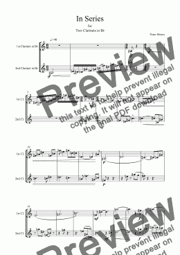 page one of In Series for Two Clarinets