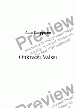 page one of Onkivesi Valssi