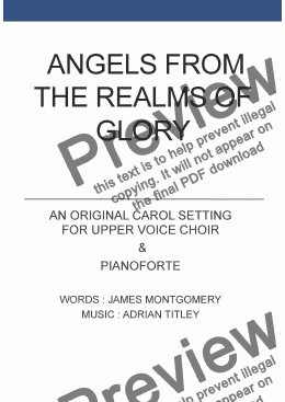 page one of Angels from the realms of glory (Upper Voice Choir)