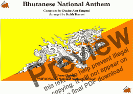 page one of Bhutanese National Anthem for Brass Quintet - “The Thunder Dragon Kingdom”  (MFAO World National Anthem Series)