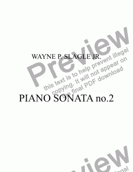 page one of PIANO SONATA #2