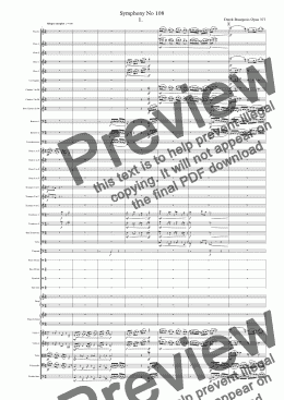 page one of Symphony No 108 1st movt.