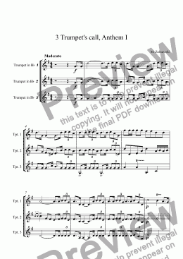 page one of 3 Trumpet's call, Anthem I