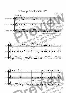 page one of 3 Trumpet's call, Anthem IX