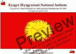 page one of Kyrgyz (Kyrgyzstan) National Anthem for Brass Quintet (MFAO World national Anthem Series)