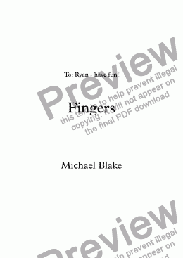 page one of Fingers