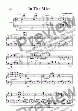 page one of "In the Mist" for piano