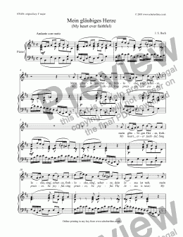 page one of Mein gläubiges Herze (My heart ever faithful) [BWV 68: sop.]