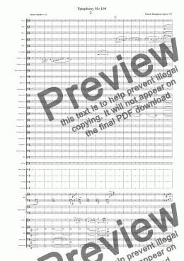 page one of Symphony No 108 2nd movt.