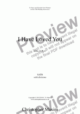 page one of I Have Loved You (motet)