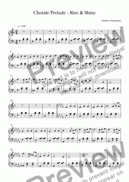 page one of Chorale Prelude - Rise & Shine
