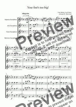 page one of Waller/Fisher - Your feet’s too big! for Saxophone quartet SATB