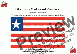 page one of Liberian National Anthem for Brass Quintet (MFAO World National Anthem Series)