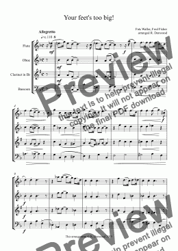 page one of Waller/Fisher - Your feet’s too big! Wind quartet Fl.Ob.Clt.Bsn.