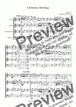 page one of Selivanov - Christmas Morning for Woodwind Quartet Fl.Ob.Clt.Bsn.