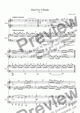 page one of Duet For 4 Hands No. 1
