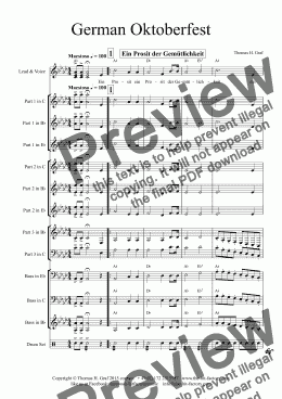 page one of German Oktoberfest - 10 Songs - Any Instrumentation