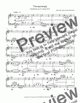 page one of Hypnomusic - Ύπνομουσιχή (Piano Reduction)