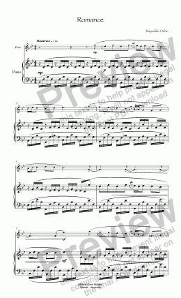 page one of Hahn, Romance for Flute & piano