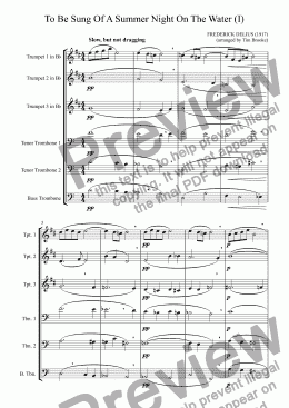 page one of Delius: To Be Sung Of A Summer Night On The Water (I)