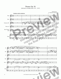 page one of Pavane Op. 50