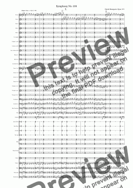 page one of Symphony No 108 3rd movt.