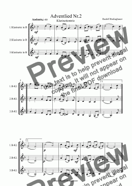 page one of Adventlied Nr.2 Klarinetten-Trio