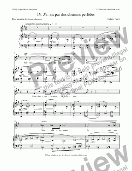 page one of J’allais par des chemins perfides [La bonne chanson, 4]