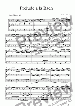 page one of Prelude a la Bach