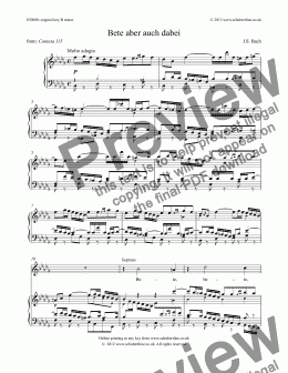 page one of Bete aber auch dabei [BWV 115: sop.]