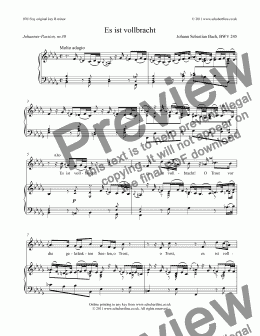 page one of Es ist vollbracht [St. John Passion: alto/mezzo]