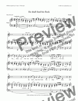 page one of He shall feed his flock [Messiah: sop. and mezzo/alto]