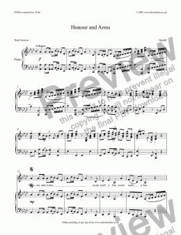 page one of Honour and Arms [Samson: baritone/bass]
