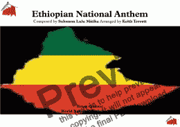 page one of Ethiopian National Anthem (Wodefit Gesgeshi, Widd Innat Ityopp’ya) for Brass Quintet (World National Anthem Series)