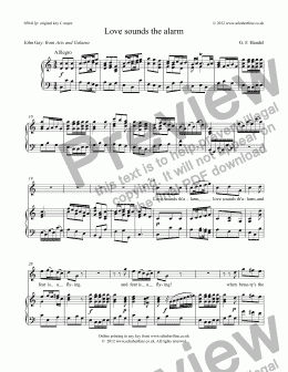 page one of Love sounds the alarm [Acis and Galatea: tenor]