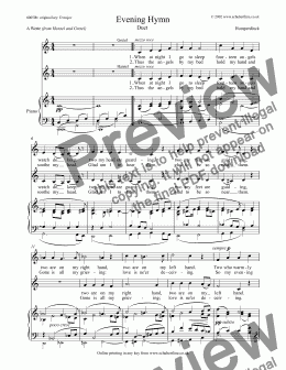 page one of Evening Hymn Duet - English text