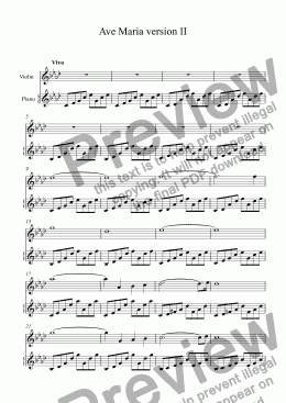 page one of Ave Maria version II