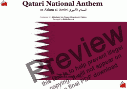 page one of Qatari National Anthem for Brass Quintet (MFAO World National Anthem Series)