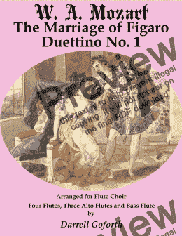 page one of The Marriage of Figaro for Flute Choir 2 Duettino No. 1