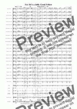 page one of For He’s a Jolly Good Fellow - School Band