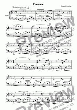 page one of Florence for Solo Piano