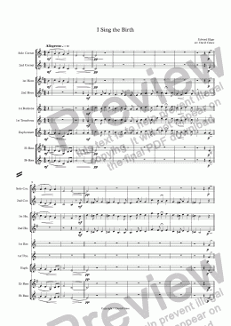 page one of I Sing the Birth [Elgar]