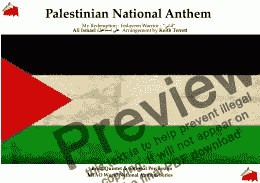 page one of Palestinian National Anthem (My Redemption - Fedayeen Warrior) for Brass Quintet & Percussion