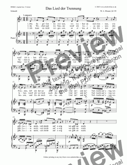 page one of Das Lied der Trennung