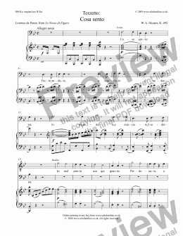 page one of Cosa sento - Trio  [Figaro: sop., tenor, bar.]
