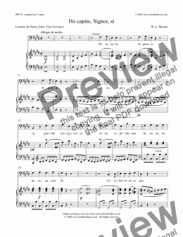 page one of Ho capito, Signor, sì  [Don Giovanni: bass]