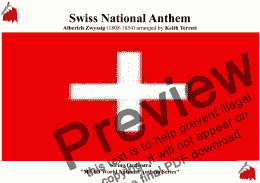 page one of Swiss National Anthem (Swiss Psalm) for String Orchestra (MFAO World National Anthem Series)